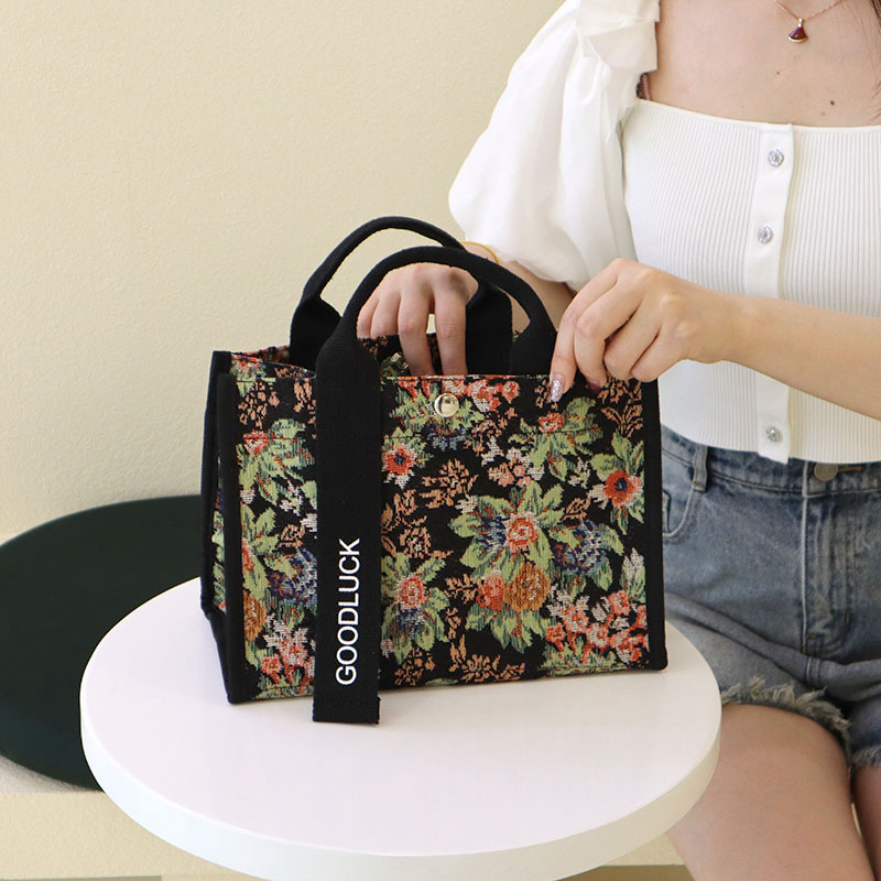 Colorful Letter Stripes Pattern Canvas Tote Bag Women's Casual Reusable Cotton Shoulder Bag & Purse Fashionable Print Design