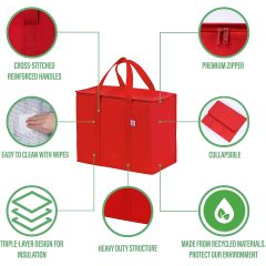 Günstige benutzerdefinierte tragbare nicht gewebte große isolierte Einkaufstasche Thermal Lunch Cooler Bag