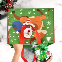 Горячая продажа изготовленная на заказ эко-рождественская ламинированная нетканая сумка для покупок