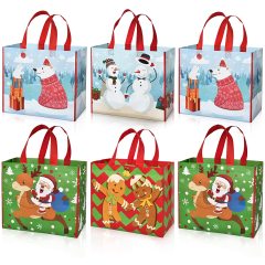 Горячая продажа изготовленная на заказ эко-рождественская ламинированная нетканая сумка для покупок