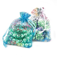 Красочные сумки из органзы Сумки для упаковки ювелирных изделий Свадебные сувениры Подарочные пакеты Сумки на шнурке