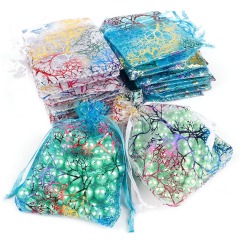 L'organza coloré met en sac des sacs d'emballage de bijoux sacs de cadeau de faveur de mariage pochettes de cordon
