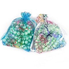 L'organza coloré met en sac des sacs d'emballage de bijoux sacs de cadeau de faveur de mariage pochettes de cordon