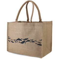 El logotipo personalizado barato imprimió la bolsa de asas de compras de lino de arpillera de yute reutilizable plegable natural de reciclaje ecológico