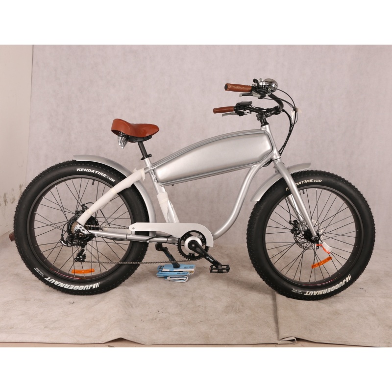Hot Sales 500W 750W Cafe Racer Electric Bike Fat Tire Beach Cruiser Bicycle 26 Inch Retro Electric Bike