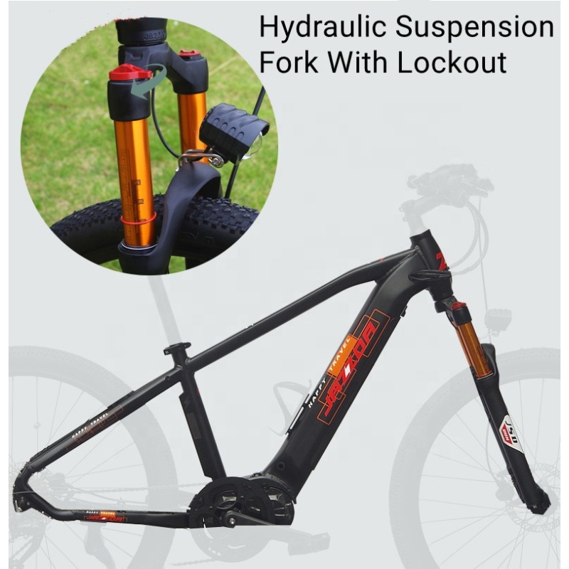 200Km Long Range Dual Battery Electric Bike 27.5 Inch Big Wheel Mid Drive Ebike With Torque Sensor 9 Speed Gears