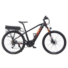 200Km Long Range Dual Battery Electric Bike 27.5 Inch Big Wheel Mid Drive Ebike With Torque Sensor 9 Speed Gears