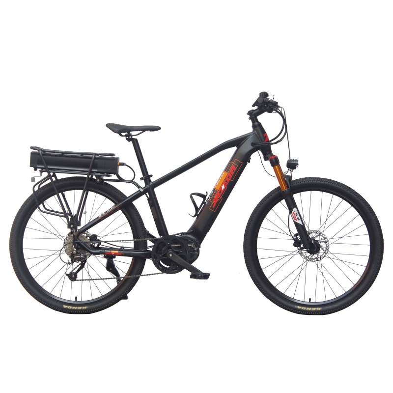 200Km Long Range Dual Battery Electric Bike 27.5 Inch Big Wheel Mid Drive Ebike With Torque Sensor 9 Speed Gears