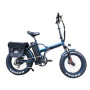 20 Inch Fat Tire Electric Bike with Blue Frame Foldable & down Tube Lithium Battery 3.5 Inch Big LCD Screen Disc Brake System