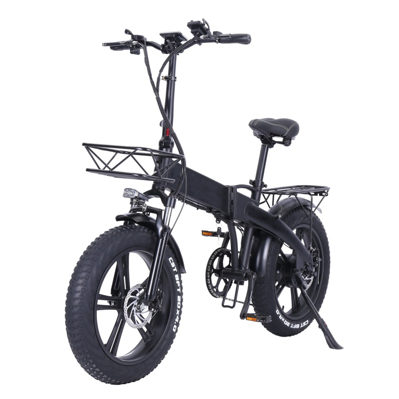 20 Inch New Model Folding Fat Tyre Cycle Electric Bikecycle 750W Ebike Fat With Basket 48V 750W E Bicycle E-Bike EU Warehouse