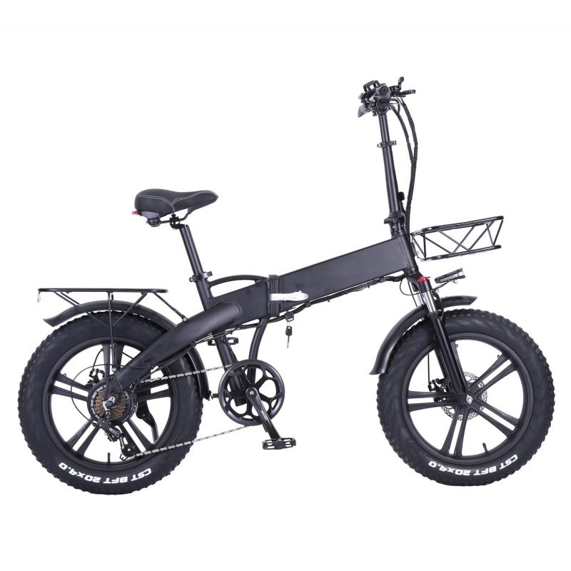 20 Inch New Model Folding Fat Tyre Cycle Electric Bikecycle 750W Ebike Fat With Basket 48V 750W E Bicycle E-Bike EU Warehouse