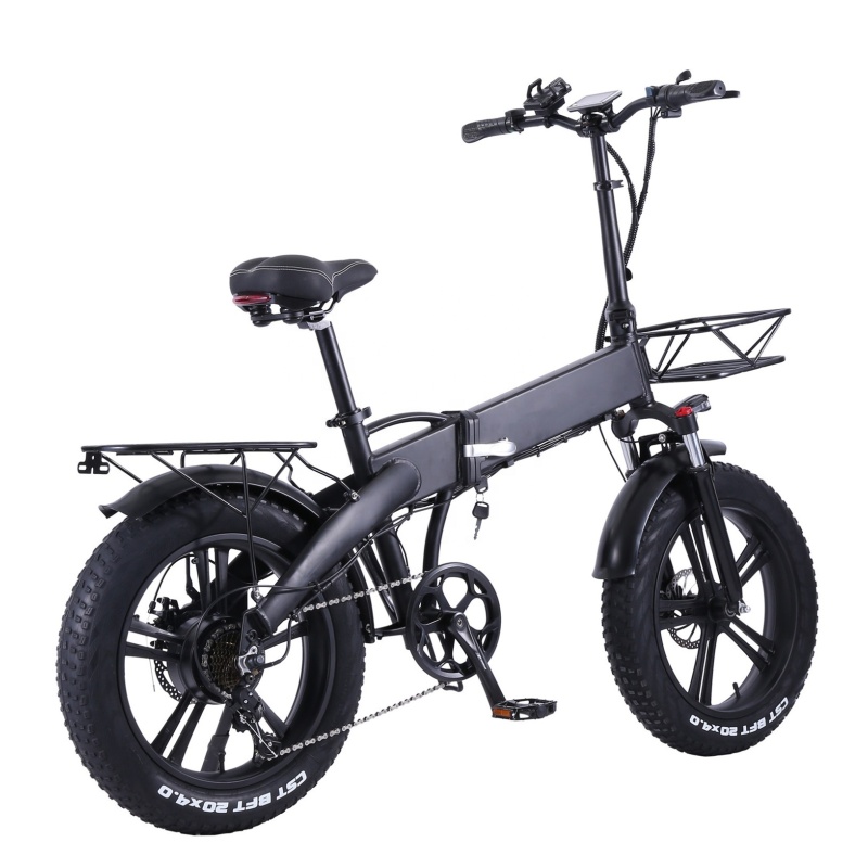 20 Inch New Model Folding Fat Tyre Cycle Electric Bikecycle 750W Ebike Fat With Basket 48V 750W E Bicycle E-Bike EU Warehouse