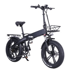 20 Inch New Model Folding Fat Tyre Cycle Electric Bikecycle 750W Ebike Fat With Basket 48V 750W E Bicycle E-Bike EU Warehouse