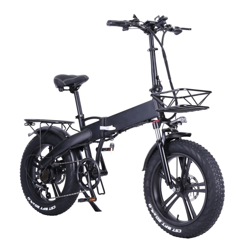 20 Inch New Model Folding Fat Tyre Cycle Electric Bikecycle 750W Ebike Fat With Basket 48V 750W E Bicycle E-Bike EU Warehouse