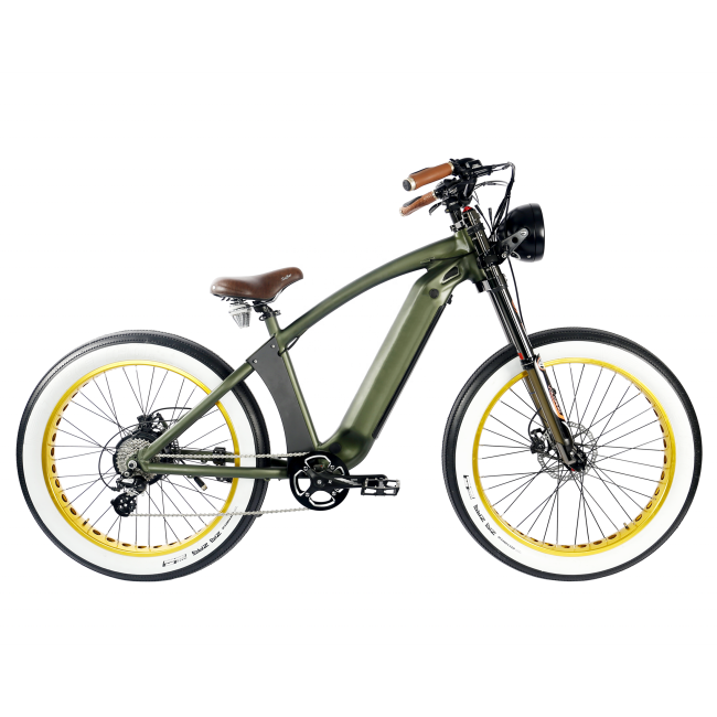 Sleek Design 1000W Fat Electric Bike Fully-Integrated 840Wh Battery 26 Inch 4.0 Fat Tire Retro Cruiser Bicycle For Sale