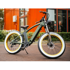 Sleek Design 1000W Fat Electric Bike Fully-Integrated 840Wh Battery 26 Inch 4.0 Fat Tire Retro Cruiser Bicycle For Sale