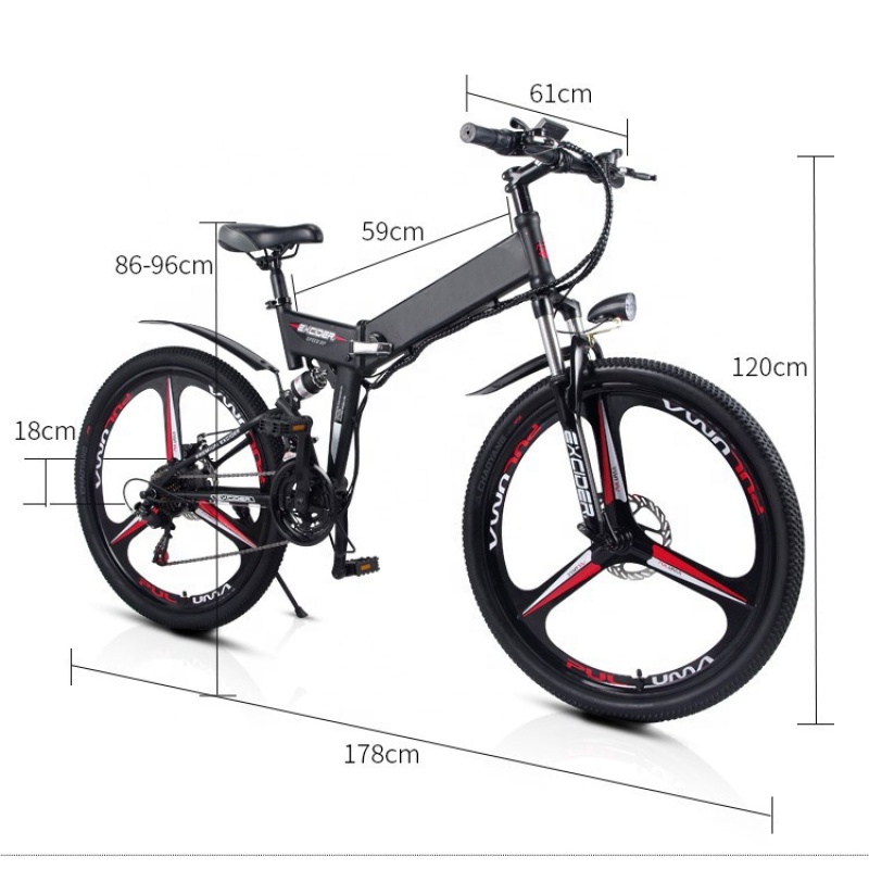 3 Spoke 21 Speed Full Suspension Ebike Full Suspension Electric Bike Off Road Electric Bike With 48V Lithium Battery