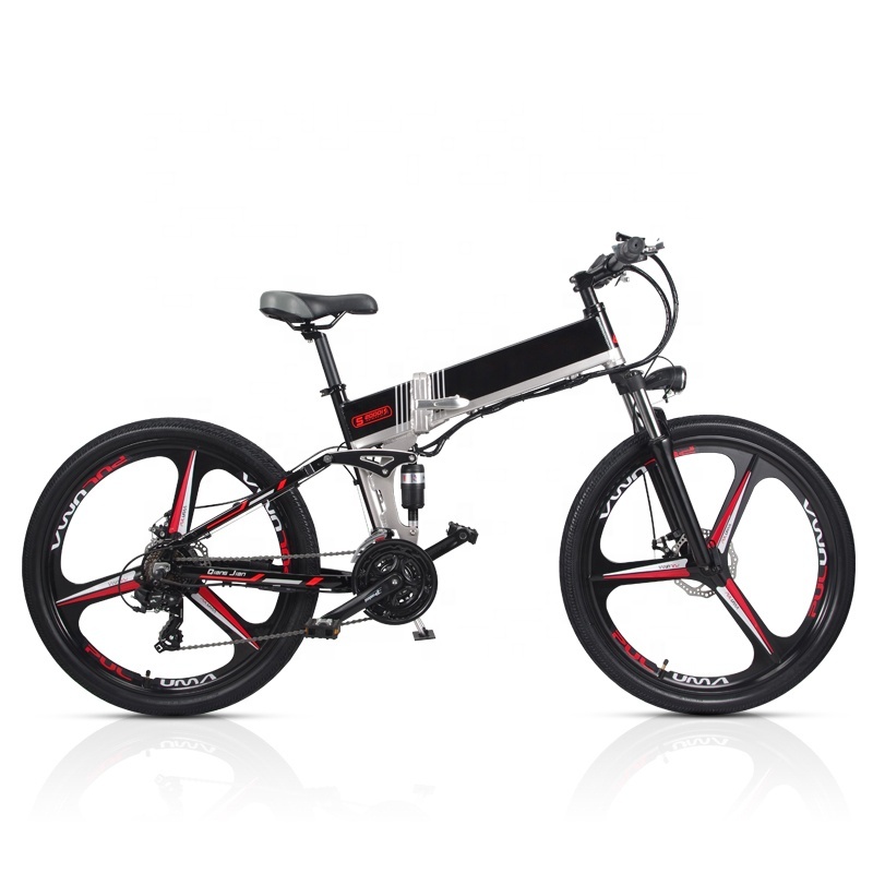 2020 Cute 3 Spoke Magnesium Alloy Electric Bicycle 48V 350W 500W Electric Mountain Bike Full Suspension