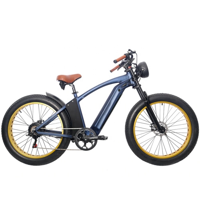 High Quality Vintage Retro Ebike Fat Tire 750W 1000Watt Cruiser Bike Electric Bicycle(Old) With Hydraulic Disk Brakes