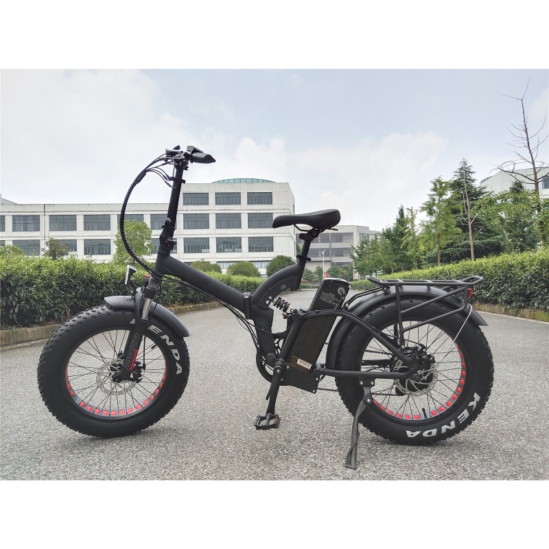 Full Suspension 48V 500W Foldable Electric Motor Cycle 20