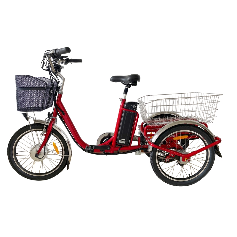 OEM Cheap Electric Cargo Tricycle 350W Motorized 3-Wheel Bike with 20Inch Tires Open-Body Steel for Elderly 30km Drive Mileage