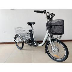 OEM Cheap Electric Cargo Tricycle 350W Motorized 3-Wheel Bike with 20Inch Tires Open-Body Steel for Elderly 30km Drive Mileage