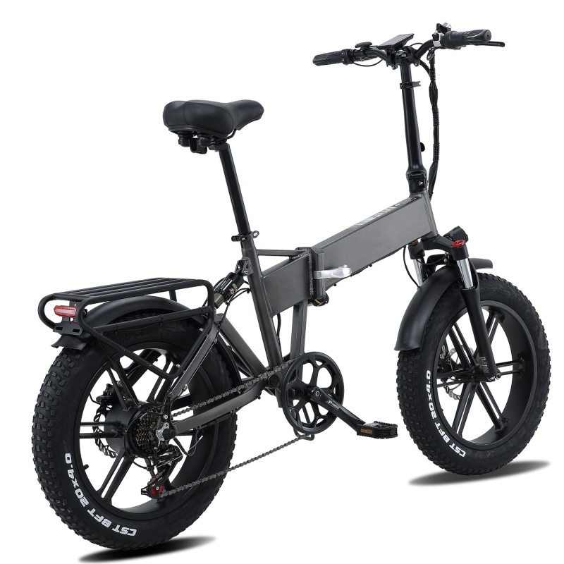 48V 750W Full Suspension Electric Bicycle 20 Inch Fat Tire Folding El Bike Fatbike Max Speed Power E Bicycle