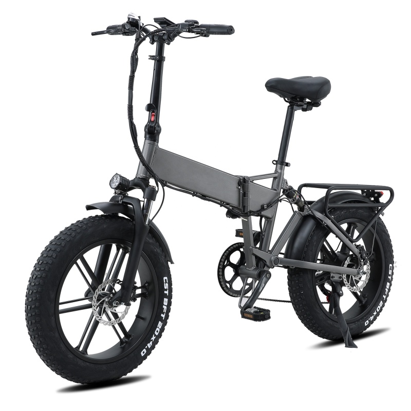 48V 750W Full Suspension Electric Bicycle 20 Inch Fat Tire Folding El Bike Fatbike Max Speed Power E Bicycle