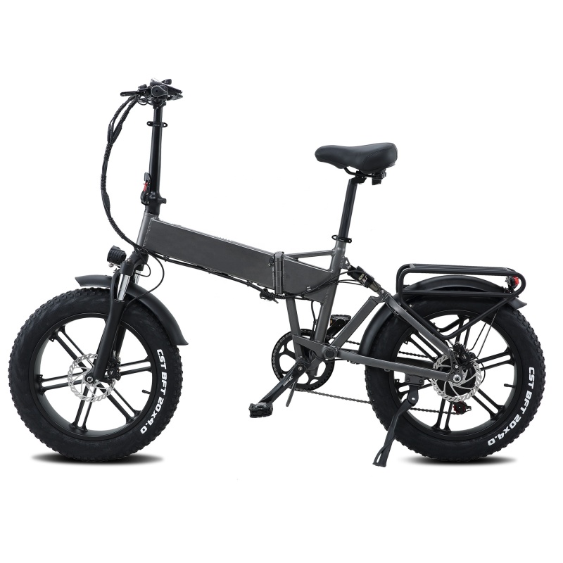 48V 750W Full Suspension Electric Bicycle 20 Inch Fat Tire Folding El Bike Fatbike Max Speed Power E Bicycle
