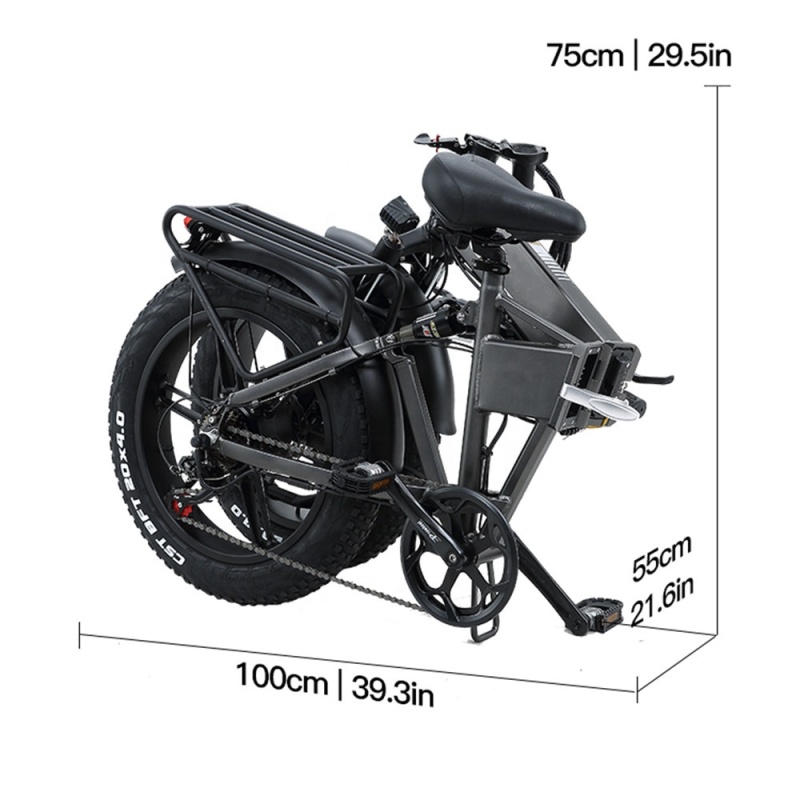 48V 750W Full Suspension Electric Bicycle 20 Inch Fat Tire Folding El Bike Fatbike Max Speed Power E Bicycle