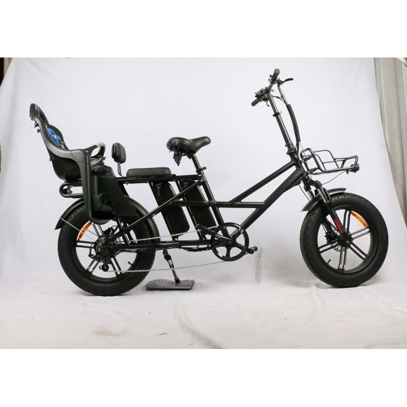 Wholesaler Long Range Fat Tire 500W 750W 48V Dual Battery Electric Bike Heavy Duty Delivery Bike E Bicycle With Baby Seat