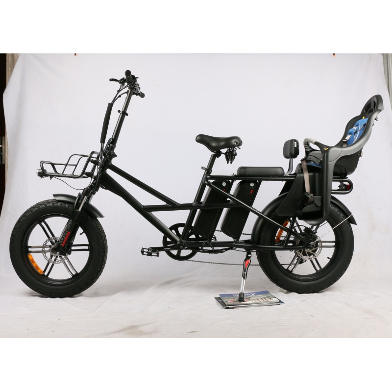 Wholesaler Long Range Fat Tire 500W 750W 48V Dual Battery Electric Bike Heavy Duty Delivery Bike E Bicycle With Baby Seat