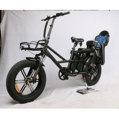 Wholesaler Long Range Fat Tire 500W 750W 48V Dual Battery Electric Bike Heavy Duty Delivery Bike E Bicycle With Baby Seat