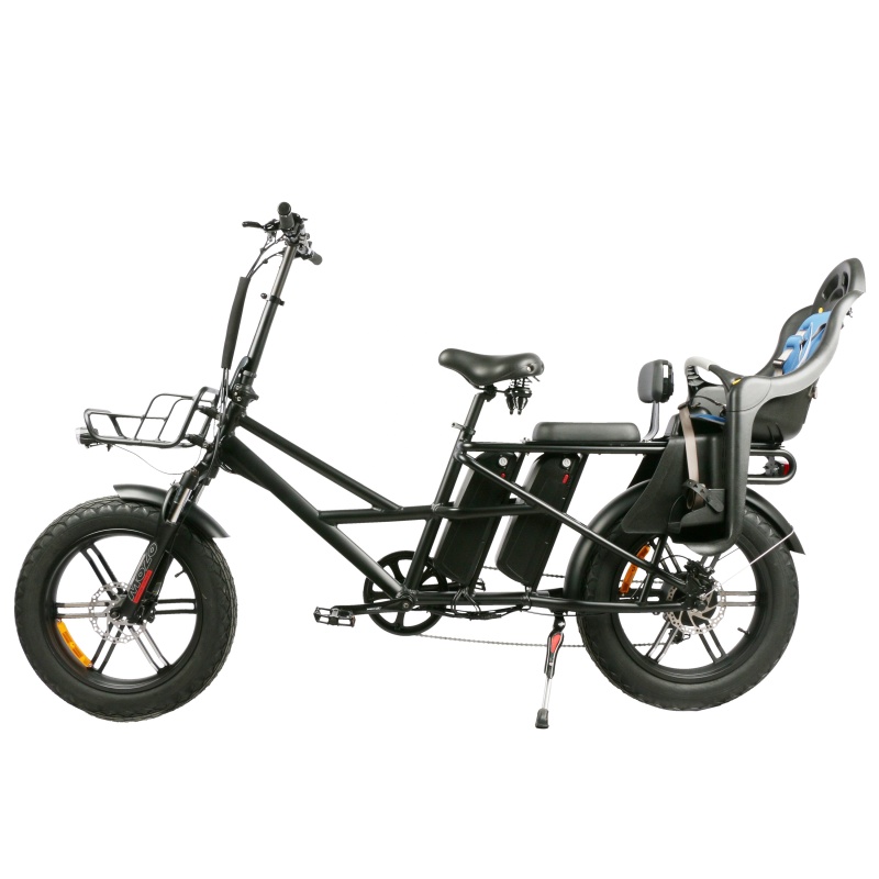 Wholesaler Long Range Fat Tire 500W 750W 48V Dual Battery Electric Bike Heavy Duty Delivery Bike E Bicycle With Baby Seat