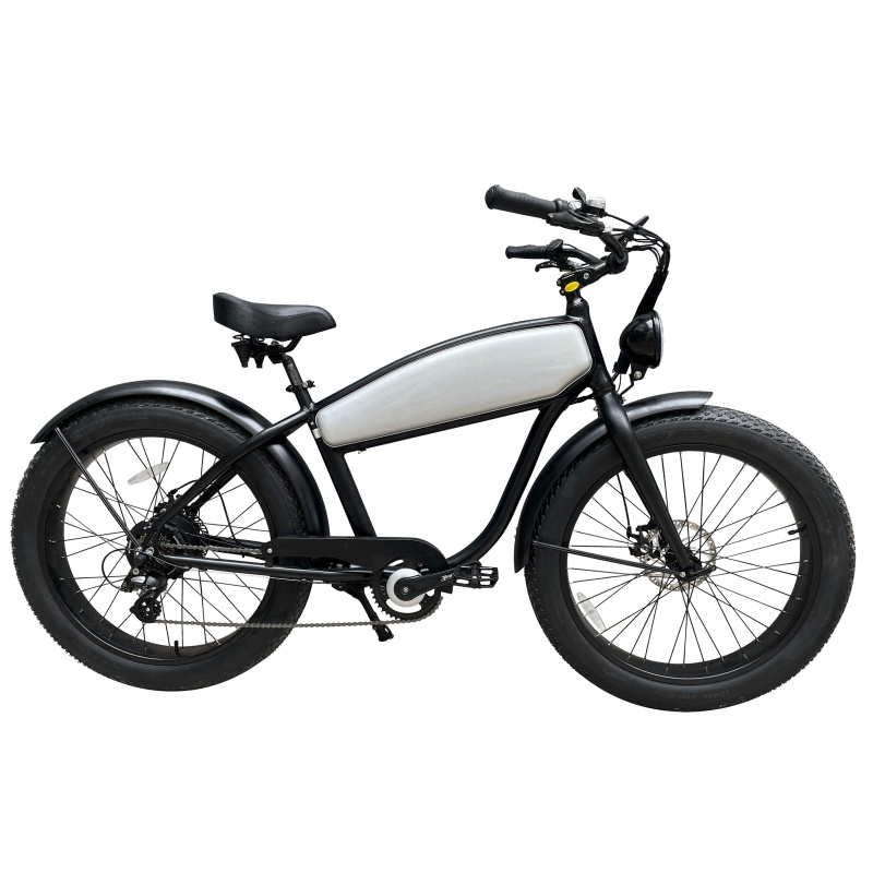 1000W Beach Cruiser Bicycle 26 Inch Retro Electric Heavy Bike Hybrid Bike Retro Ebike With 20Ah Hidden Battery