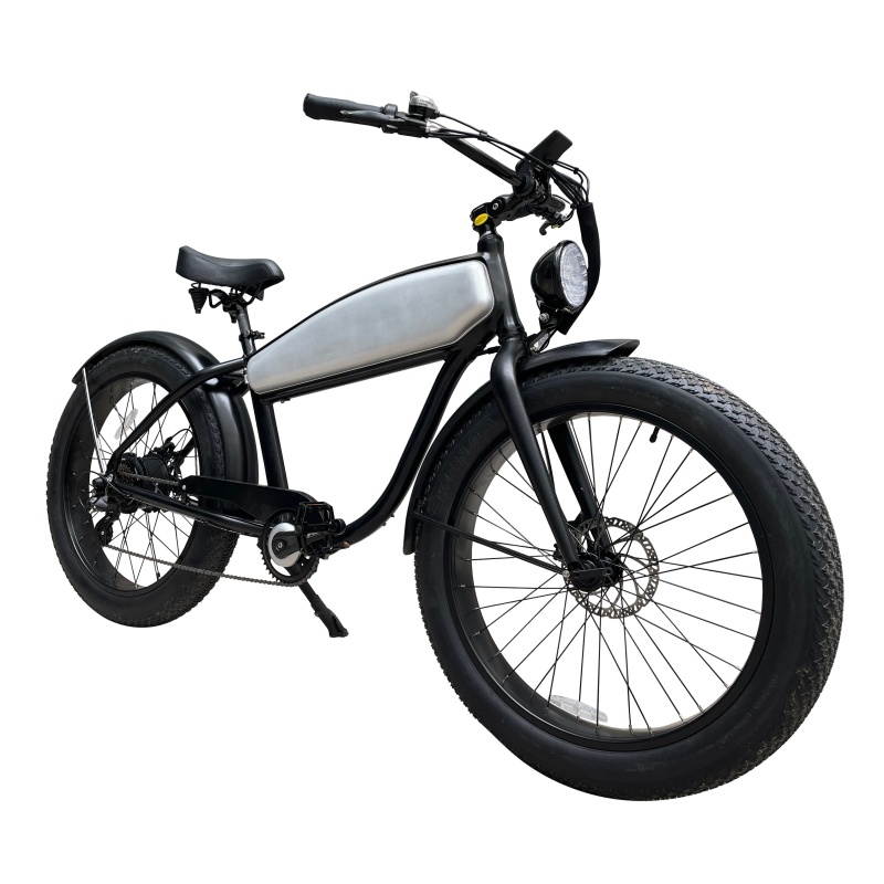 1000W Beach Cruiser Bicycle 26 Inch Retro Electric Heavy Bike Hybrid Bike Retro Ebike With 20Ah Hidden Battery