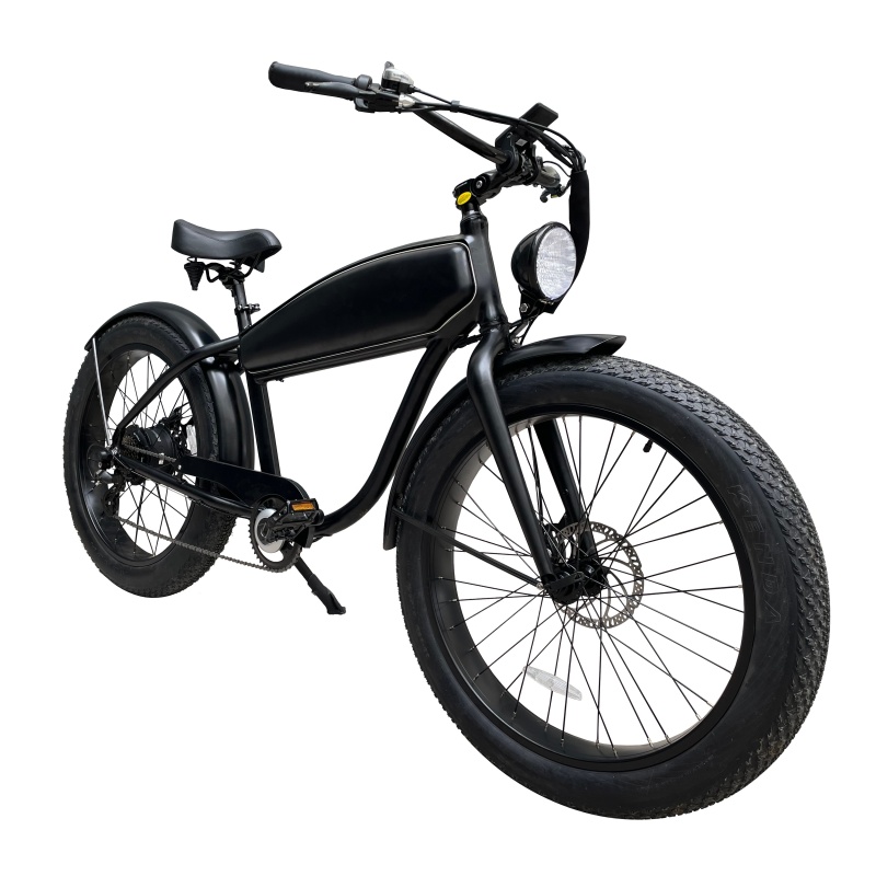 1000W Beach Cruiser Bicycle 26 Inch Retro Electric Heavy Bike Hybrid Bike Retro Ebike With 20Ah Hidden Battery