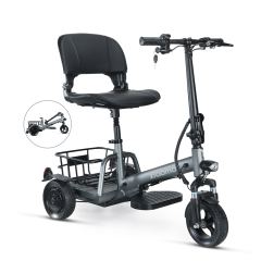 Small 3 Wheel Electric Scooter for Adults Fully Enclosed Folding Mobility Tricycle Light Weight 350W Motor 60KM Range per Charge
