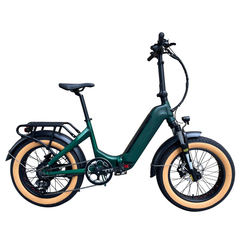 48V 750W Foldable Step Through Electric Fat Tire Bike High Quality Electric Hybrid Bike Retro Ebike With Hidden Battery