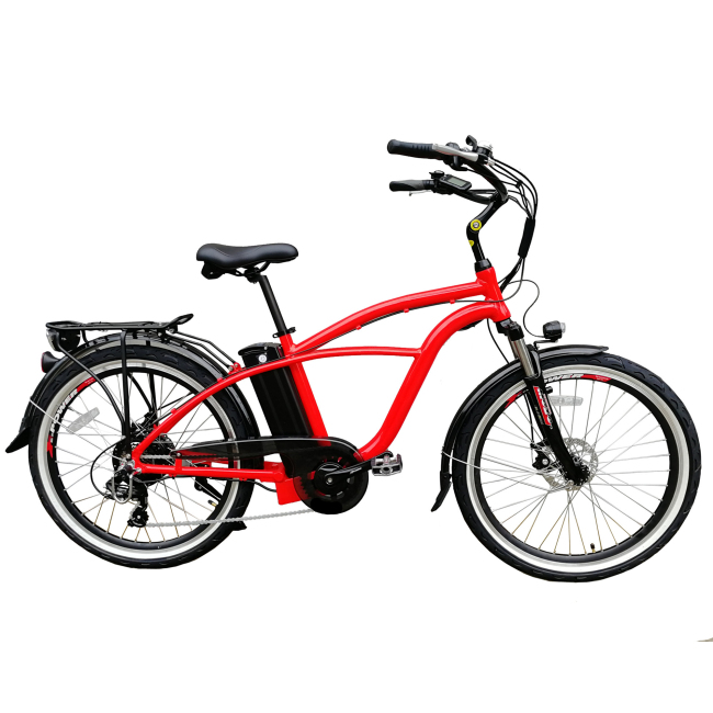 48V 500W Beach Cruiser Electric Bicycle 26 Inch Step Over Cruiser Bike Ebike With 48V 13Ah Removable Battery