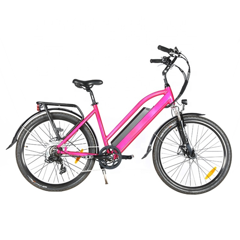 26 Inches Female Electric City Bike City Electric Bike 250W 36V Hidden Frame Lithium Battery 48V Optional