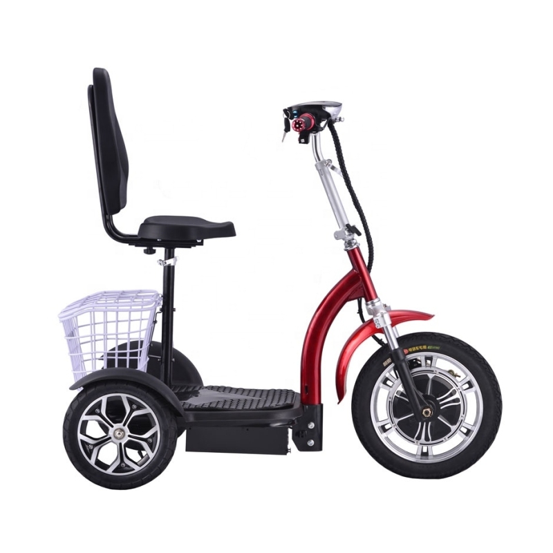 48V 500W High Power 3 Wheel Electric Scooter Reverse Adults Tricycles LED Light 12AH Battery Capacity 60km Range Per Charge