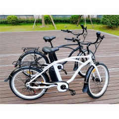 48V 500W High Power 26 Inch Beach Cruiser Tandem Electric Bike Best True Fashion Beach Fat Bike For Sales