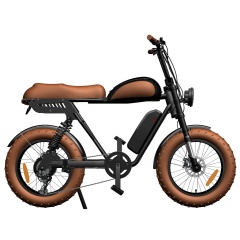 Super Cool Retro Ebike Bafang 1000W Full Suspension Fat Tire Moped Style Battery Bike Patent Design Better Than 73