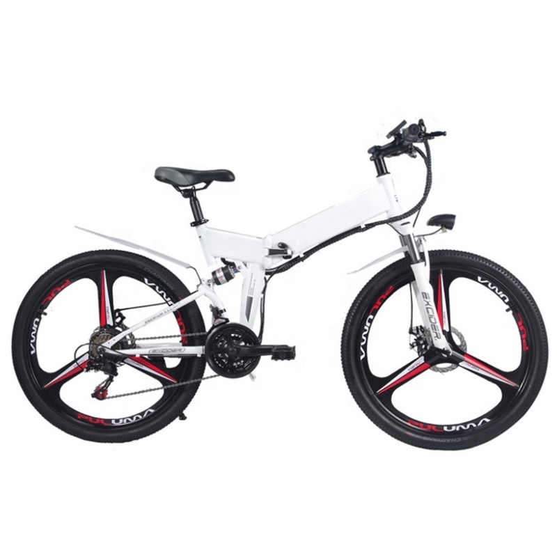 Full Suspension 48V 350W 500W Electric+Bicycle Electric Battery Magnesium Alloy Integrated Wheel Ebike