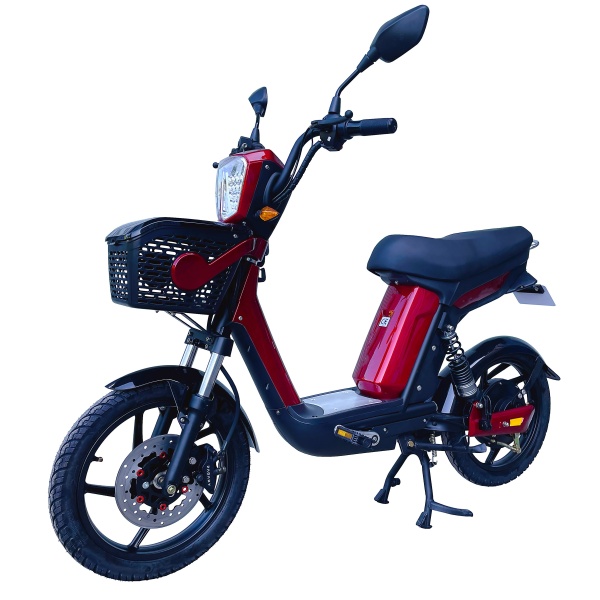 Long Range 48V 350W Elektroroller Fahrrad Pedal Assist Escooter mit 3-Gang-Regler Front Basket Delivery El Scooter