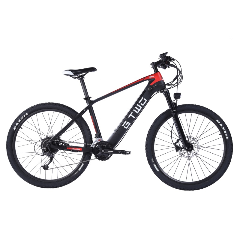 Super Light Weight 27.5 Inches Carbon Fiber Ebike Mountain Bike Electric 27 Speed Mountain Bicycle With Bafang 350W Motor