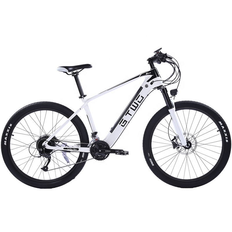 Super Light Weight 27.5 Inches Carbon Fiber Ebike Mountain Bike Electric 27 Speed Mountain Bicycle With Bafang 350W Motor