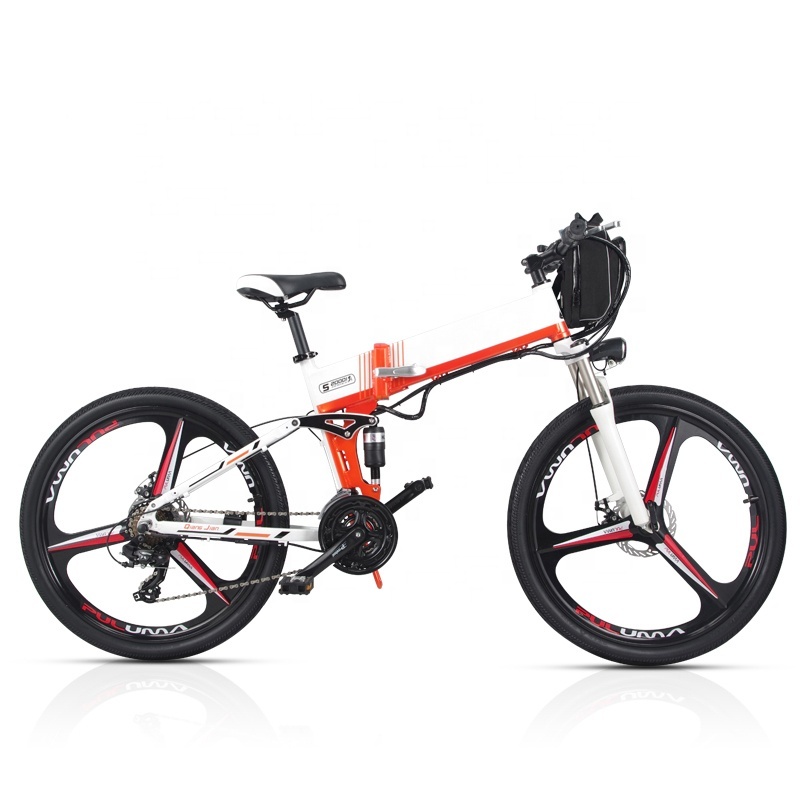 Long Range 120Km Electric Cycle With Double 48V 10.4Ah Lithium Battery Electric Bike Foldable Bicycle
