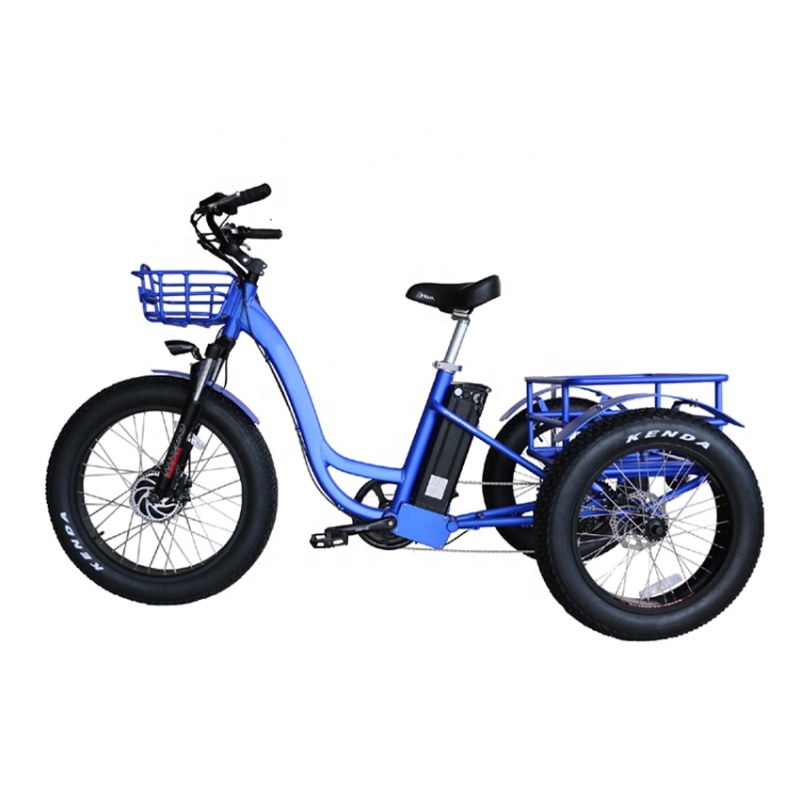 24 inches 48V 500W fat tire adult electric tricycle e trike 3 wheel bike bicycle electric with basket